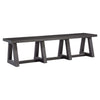 Long Black Wooden Bench on Four A Frame Supports