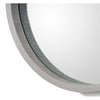 Faux Linen in Grey Round Mirror