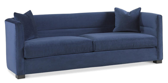 90.5" Sofa, channelled sofa with shapely ends