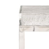 Modern Console Table with Ice Like Top, Polished Stainless Steel Base