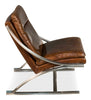 Leather and Steel Lounge Chair