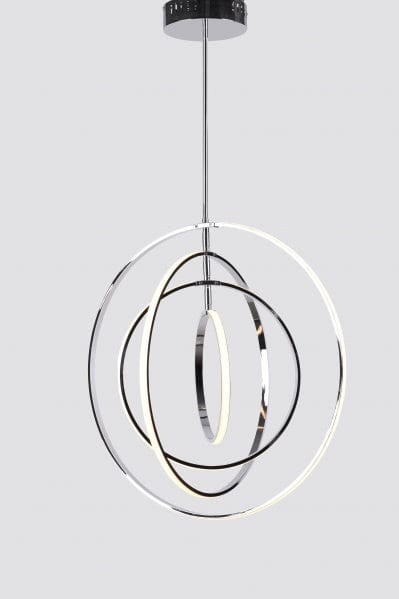 FOUR CHROME RING ORB LED LIGHT FIXTURE - Hamptons Furniture, Gifts, Modern & Traditional