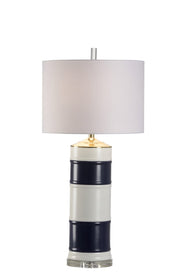 Tall Navy & White Ceramic Table Lamp