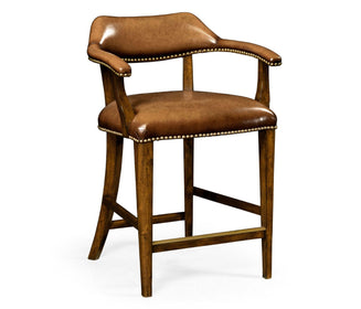 Walnut Library Counter Stool - Hamptons Furniture, Gifts, Modern & Traditional