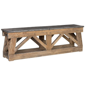 Very Long Rustic Console with Bluestone Top