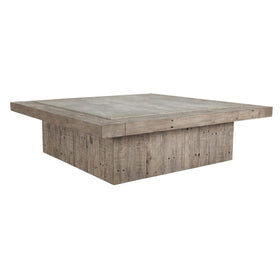 Reclaimed Wood Coffee Table with Lightweight Concrete Top