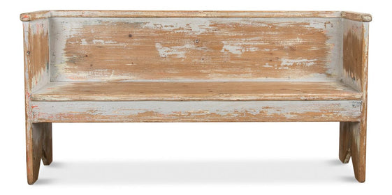 Rustic hall bench in Light Grey