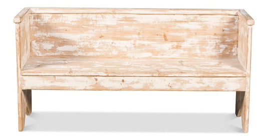 Rustic hall bench in Light Grey