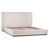 Tall 52" Winged Bed in 2 Sizes, Off White Boucle Upholstery