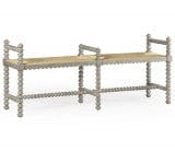 GreyWashed Bench with Rush Seat - Hamptons Furniture, Gifts, Modern & Traditional