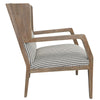 Accent Chair in Striped Fabric and Wood Frame