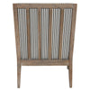 Accent Chair in Striped Fabric and Wood Frame