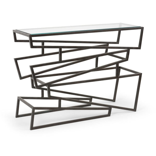 Modern Iron Zig Zag Console Table - Hamptons Furniture, Gifts, Modern & Traditional