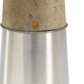 Brushed Nickel and concrete floor lamp - Hamptons Furniture, Gifts, Modern & Traditional