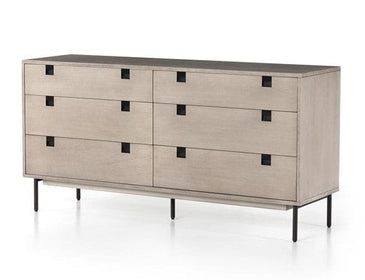 Grey Washed Acacia 6-Drawer Dresser