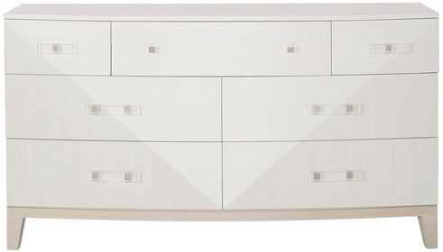 White and whitewashed frame Dresser with 7 drawers and Plexi Pulls - Hamptons Furniture, Gifts, Modern & Traditional