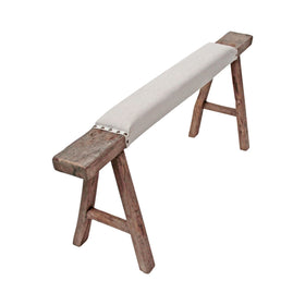 Unique Narrow Bench with Upholstered Seat