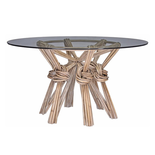 Handmade Rattan Knot Cocktail Table with Glass Top – English Country Home