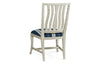 Grey Oak Dining Chair with Blue Striped Seat