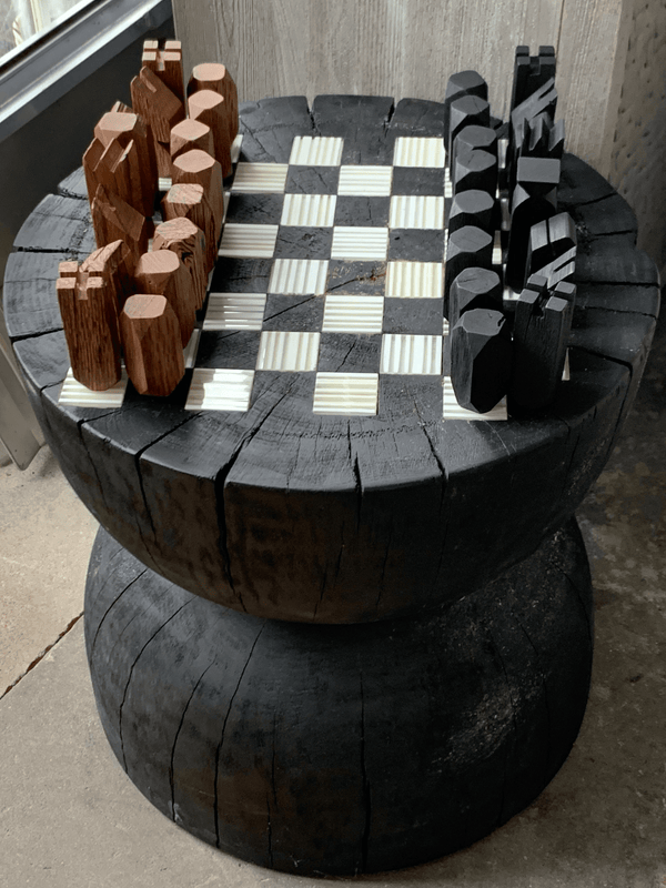 Chess Table in Black and White