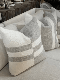 Wool Pillows in Grey and White