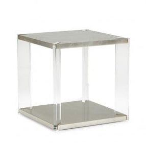 Silver and Gold Leaf Square End Table