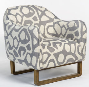 Graphic Armchair with Oak Frame