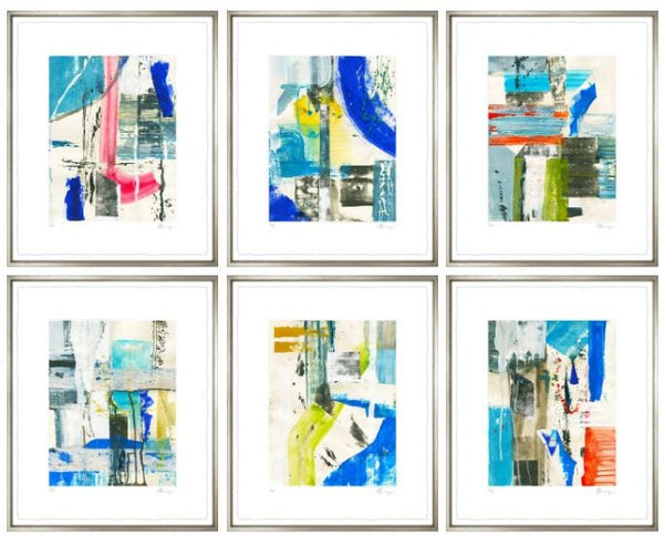 Abstract Paintings with Silver Frame