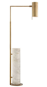 Alma Floor Lamp in Antique-Burnished Brass and White Marble
