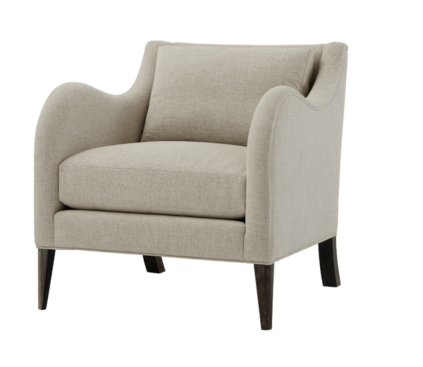 Large Upholstered Club Chair in Linen