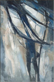 Abstract Painted Strokes in Blue and Neutral Colors