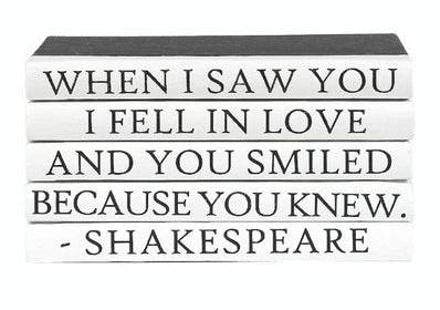 Decorative Books Shakespeare Quote - You Smiled