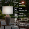 25" Textured Outdoor Table Lamp - Cordless, Rechargeable Bulb