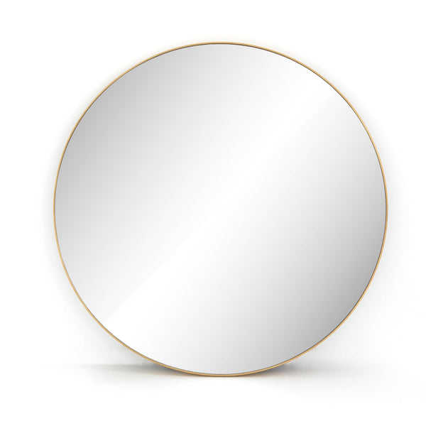 Large Round Brass Edge Mirror