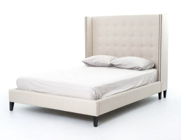 Upholstered Shelter-Back Bed - Hamptons Furniture, Gifts, Modern & Traditional