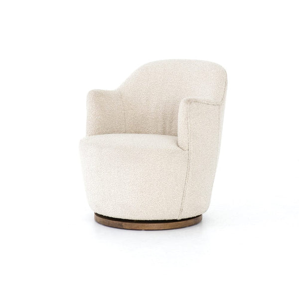 Swivel Chair in natural toned boucle - Hamptons Furniture, Gifts, Modern & Traditional