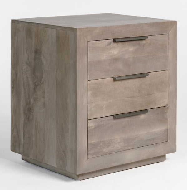 Mango Wood Three Drawer Nightstand