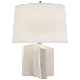 Carmel Table Lamp in Plaster White with Natural Paper Shade