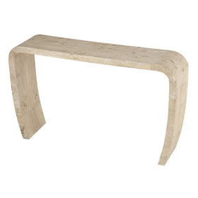 Burled Wood Veneer Console Table