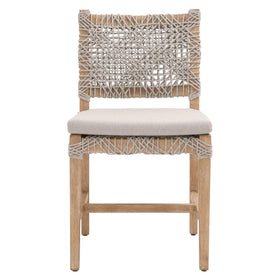 Dining Chair Grey Teak and Rope, with quick dry seat cushion