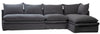 Sectional Sofa in dark grey with double pillow seat cushions