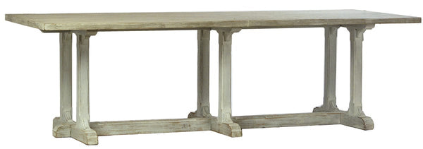 Rectangular double pedestal dining table, reclaimed