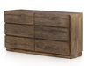 Solid Oak 6-Drawer Dresser
