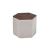 Six Sided Storage Ottoman, Linen Covered. Wood Top