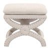French Style X Base Stool with Nail Heads