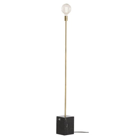 Modern Floor Lamp with Marble Cube Base, Bare Bulb - Hamptons Furniture, Gifts, Modern & Traditional