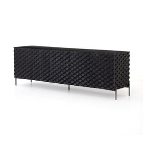 Black Washed Media Console or Sideboard