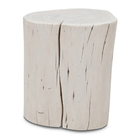 White wash Solid Wood Stump Table or Stool