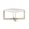 Thick Marble Topped Coffee Table with Aluminum Base