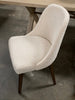 Modern Dining Chair in Ivory Boucle Fabric
